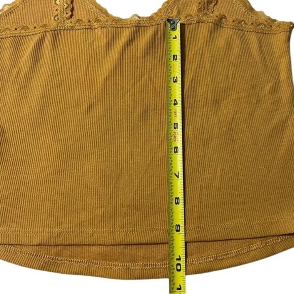 Hippie Rose Juniors' Ribbed Henley Tank Top - Golden Ore | Size M, New - Picture 6 of 6